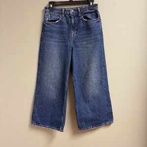 Alexander Wang Denim X Womens High Rise Wide Leg Jeans Size 28 Cropped Baggy USA